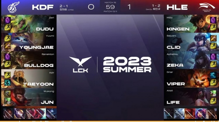 《英雄联盟》2023 LCK夏季赛赛报：年轻无惧但得交学费 三军用命状态稳中向好HLE再次劣势翻盘